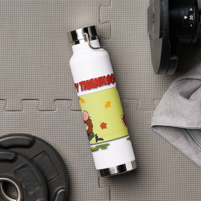 Botella De Agua El peregrino de las hojas graciosas de SlipperyJoe (Gimnasio)