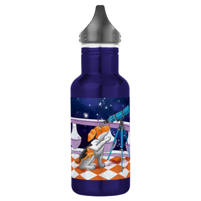 Botella De Agua El perro mira a través del telescopio (Izquierda)