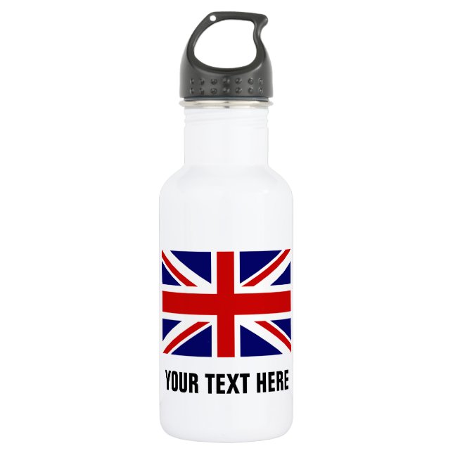 Botella De Agua El personalizado de la bandera británica de Jack b (Anverso)