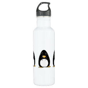 Botella De Agua El pingüino lindo ve que hablar no oiga ningún mal