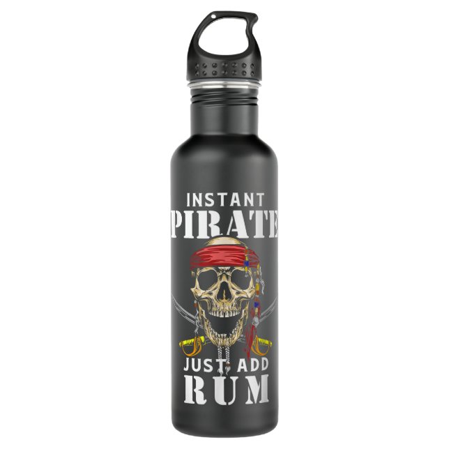Botella De Agua El pirata instantáneo acaba de añadir Rum Funny Lo (Anverso)