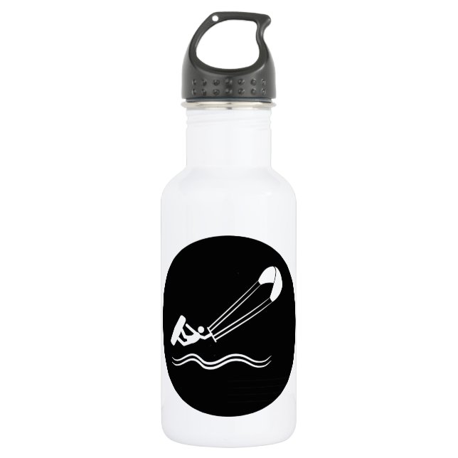 Botella De Agua El practicar surf de la cometa (Anverso)