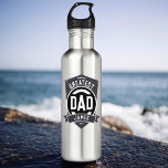 Botella De Agua El regalo del Día del Padre Moderno más grande que<br><div class="desc">El mayor diseño de tipografía moderna del mundo en gris,  negro y blanco,  audaz y simple,  gran regalo de personalizado para papá en el día del padre,  cumpleaños,  etc. Personalizado con tus propias palabras y color.</div>