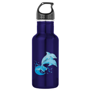 Botella De Agua El saltar azul de dos delfínes de Bottlenose del