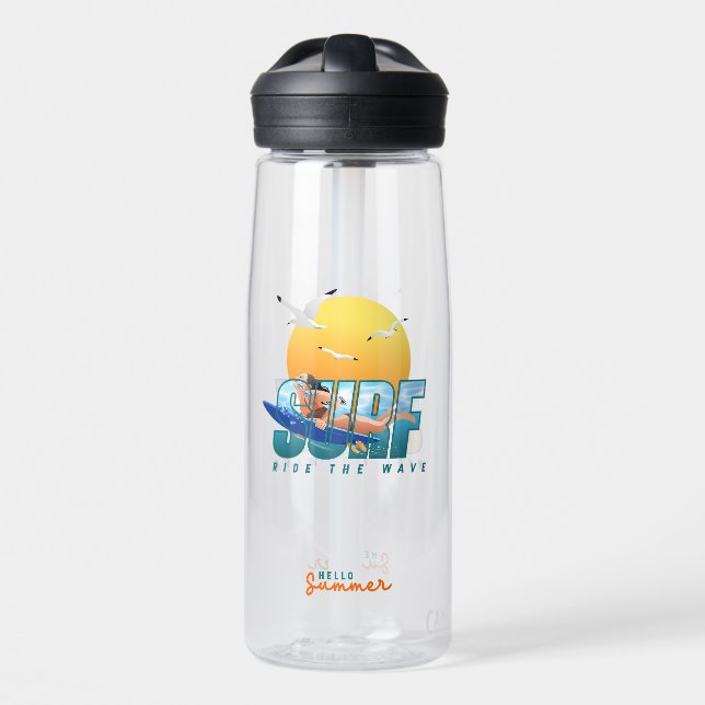 Botella De Agua El surfista cabalga la ola | (F) (Delante)