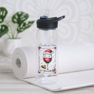 Botella De Agua El tiempo de los navidades es mejor con el vino
