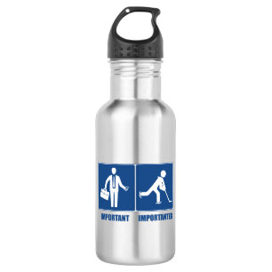 Botella De Agua El trabajo es importante, el hockey es importante