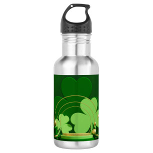 Botella De Agua El trébol de tres hojas del Día de San Patricio de