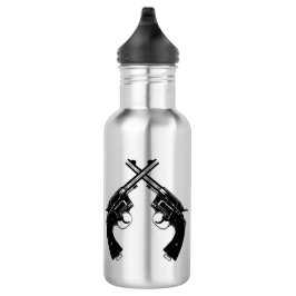 Botella De Agua El vintage antiguo cruzado de //de los revólveres