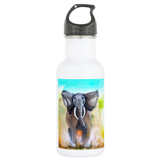 Botella De Agua Elefante africano grande y poderoso (Anverso)