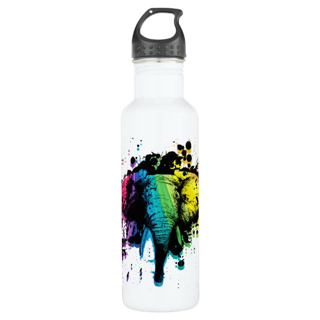 Botella De Agua Elefante arcoiris (Anverso)