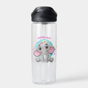 Botella De Agua Elefante bebé lindo, nombre del niño