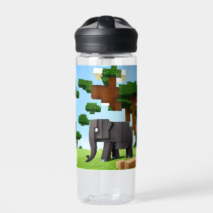 Botella De Agua Elefante de Safari Cute Pixel Art