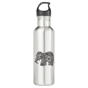 Botella De Agua Elefante del Doodle
