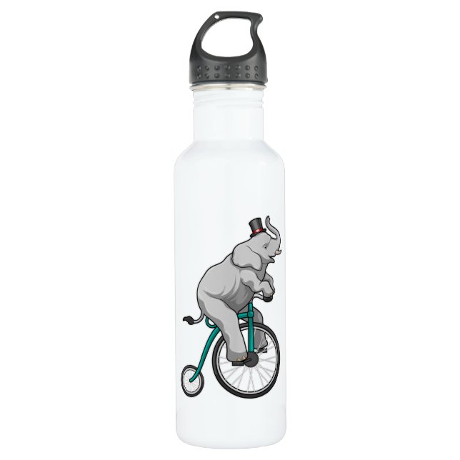 Botella De Agua Elefante en Circo con Bicicleta (Anverso)