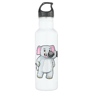 Botella De Agua Elefante en el entrenamiento Strenght con Dumbbell