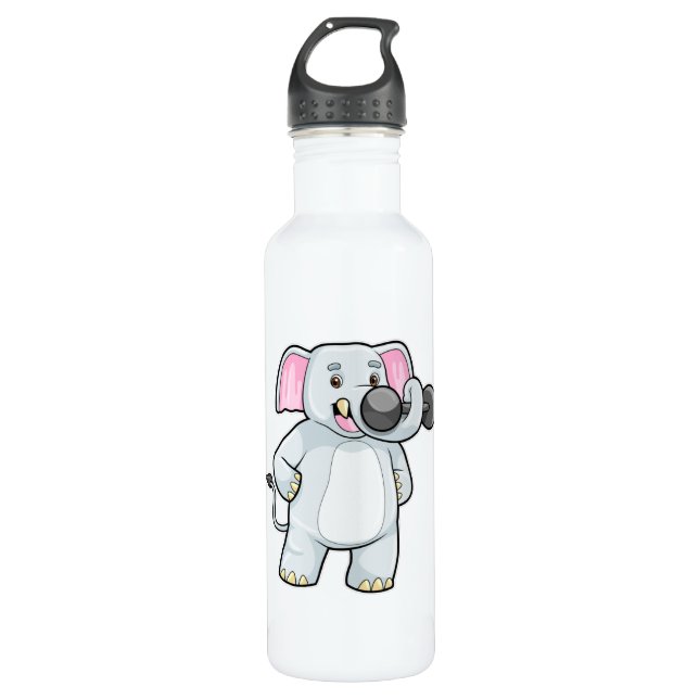 Botella De Agua Elefante en el entrenamiento Strenght con Dumbbell (Anverso)