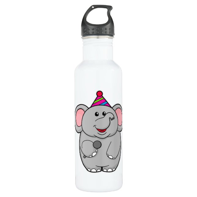 Botella De Agua Elefante en el Fiesta con micrófono (Anverso)