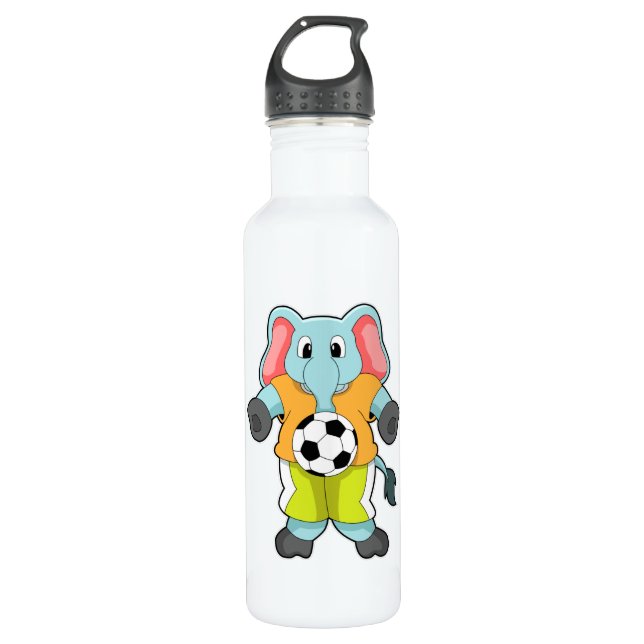 Botella De Agua Elefante en los deportes de fútbol (Anverso)