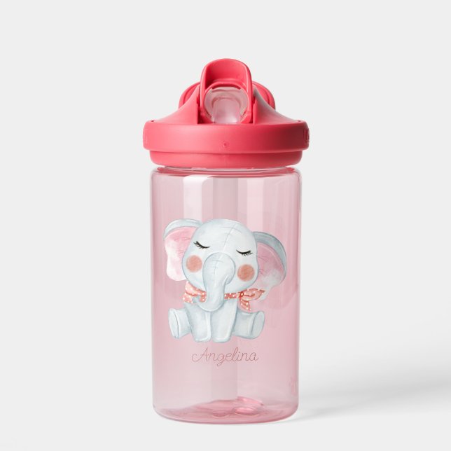Botella De Agua Elefante Personalizado del bebé personalizado (Delante)