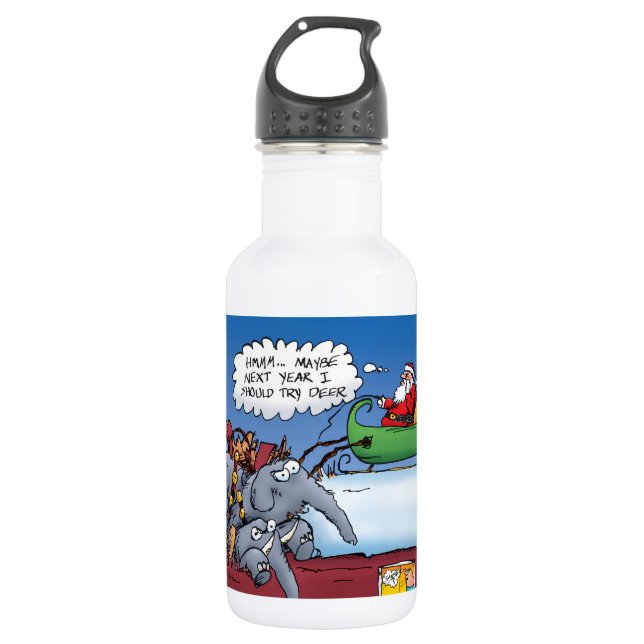 Botella De Agua Elefantes de Santas Personalizados navideñas diver (Anverso)