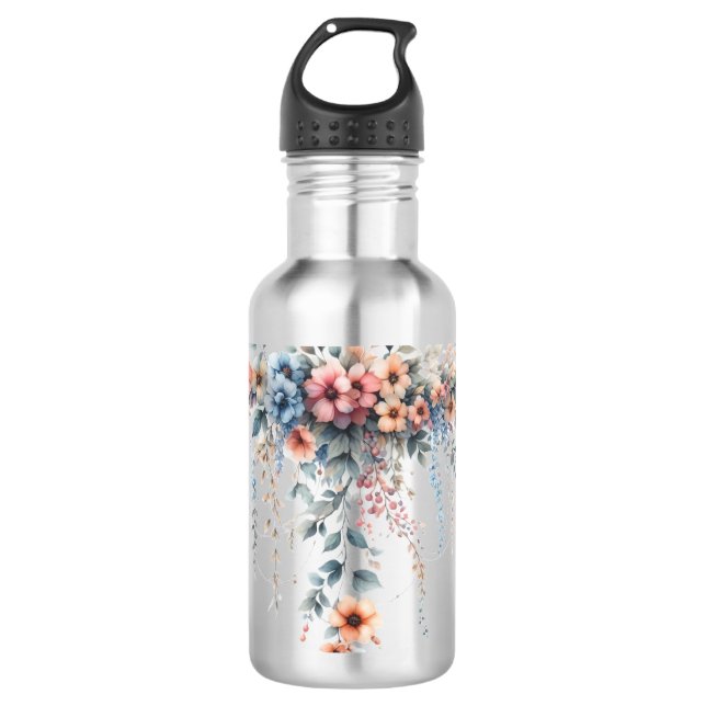 Botella De Agua Elegancia floral deslucida (Anverso)