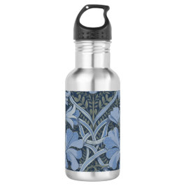 Botella De Agua Elegant Blue Watercolor Floral Pattern
