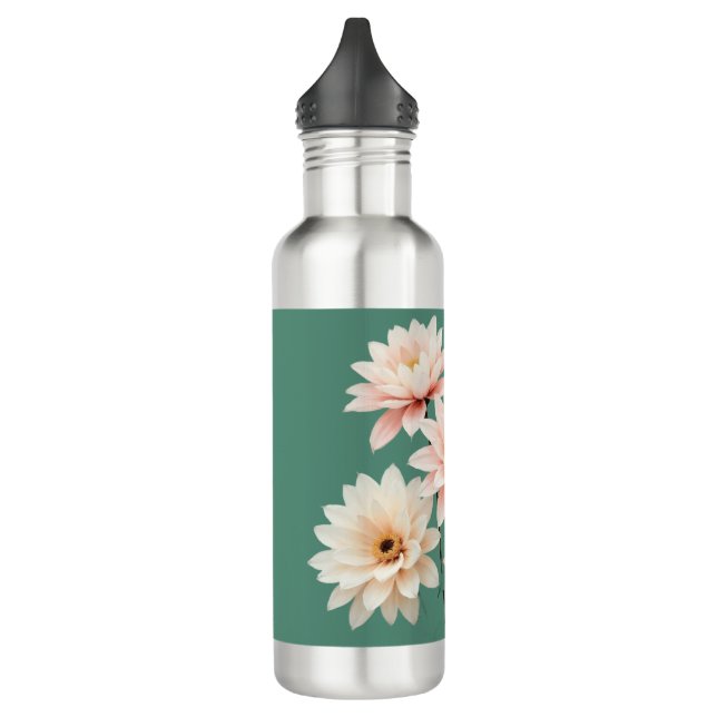 Botella De Agua Elegant Blush Chrysanthemum Art (Izquierda)