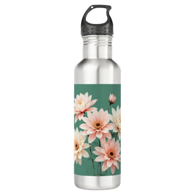 Botella De Agua Elegant Blush Chrysanthemum Art (Anverso)