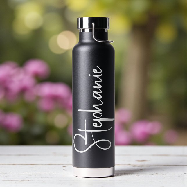 Botella De Agua Elegant Calligraphy Script Personalized Name (Subido por el creador)