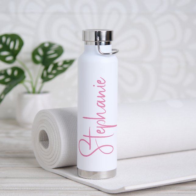 Botella De Agua Elegant Calligraphy Script Personalized Name (Yoga)