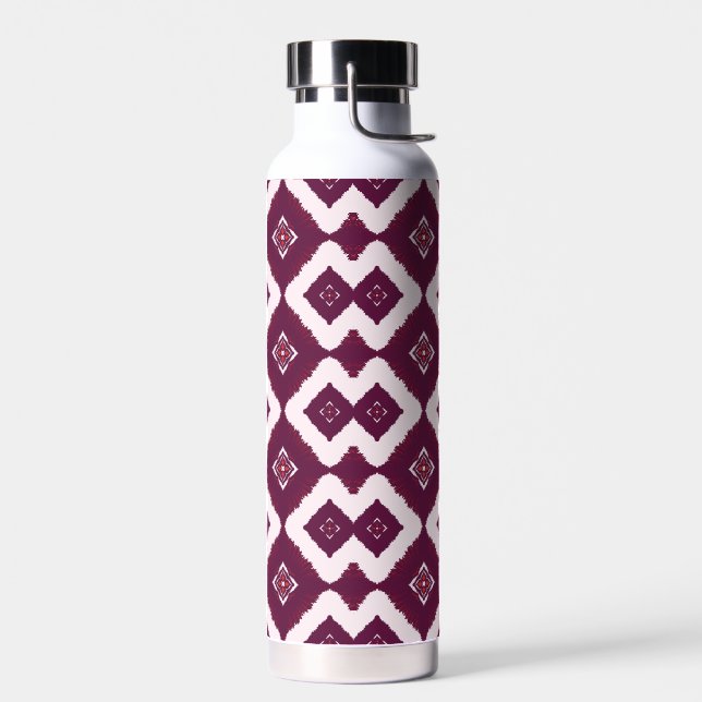 Botella De Agua Elegant Dark Red Geometric Pattern Stainless Steel (Izquierdo)