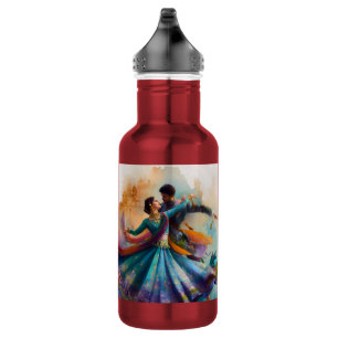 Botella De Agua ✨Elegante arte en acuarela de pareja de baile Kath