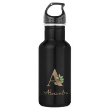 Elegante carta de oro de monograma botánico A