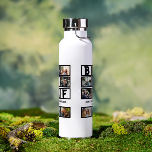 Botella De Agua Elegante Collage de fotos BFF Best Friends Forever