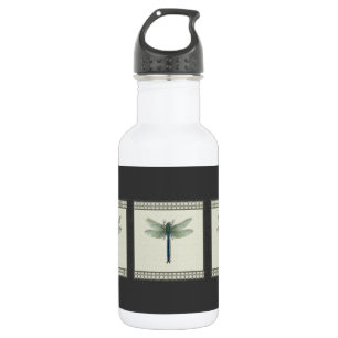 Botella De Agua Elegante Dragonfly azul