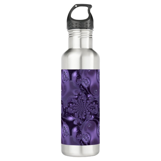Botella De Agua Elegante Espuma Líquida Real Púrpura (Anverso)