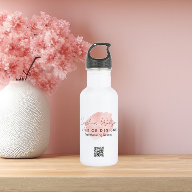 Botella De Agua Elegante firma de acuarela profesional de negocios (Subido por el creador)