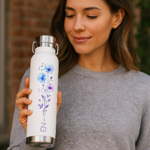 Botella De Agua Elegante floral aislado