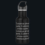 Botella De Agua Elegante frase de nombre de texto personalizado ne<br><div class="desc">Elegante frase de texto en personalizado blanco y negro cita botella de agua de acero inoxidable monogramo. Disponible en muchos colores.</div>