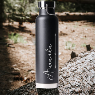 Botella De Agua Elegante guión personalizado Corazón de la dama de