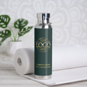 Botella De Agua Elegante logotipo comercial minimalista oscuro de