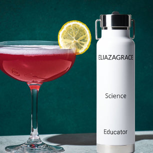 Botella De Agua Elegante Moderno Lindo Minimalista Personalizable 