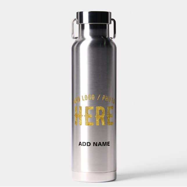 BOTELLA DE AGUA ELEGANTE MODERNO PERSONALIZABLE ACERO VERIFICADO D (Delantero)