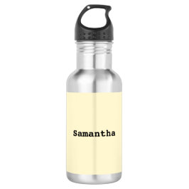 Botella De Agua Elegante nombre Minimalista sencillo amarillo pers