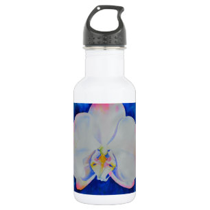 Botella De Agua Elegante Orquídea Orquídea Rubor Rosa floral