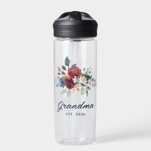 Botella De Agua Elegante Personalizado de la Abuela Botánica con G