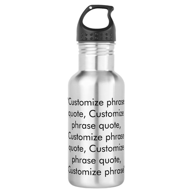 Botella De Agua Elegante personalizado negro frase de texto cita m (Anverso)