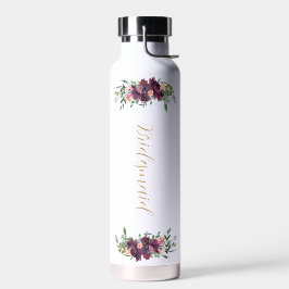Botella De Agua Elegante propuesta floral personalizada de dama de