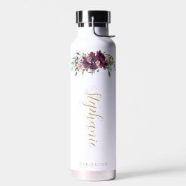 Botella De Agua Elegante propuesta floral personalizada de dama de